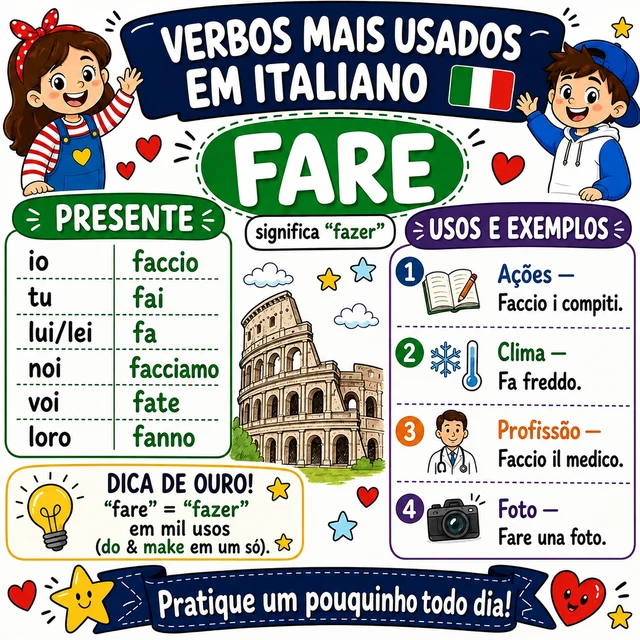 Mapa mental: verbo FARE