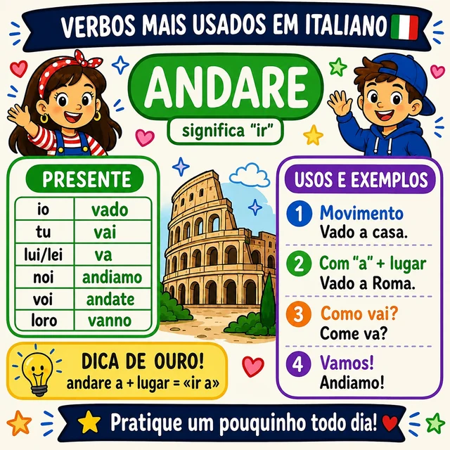 Mapa mental: verbo ANDARE
